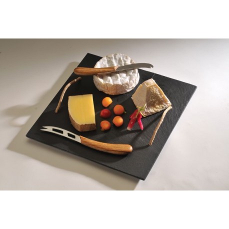 Plateau Ardoise Poignées Corde écaillée 30x12cm