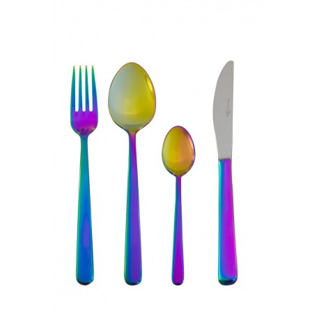 ARC EN CIEL 4mm Titanium MENAGERE 24 PCS COUTEAU TABLE