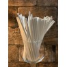 Boite de 50 pailles papier blanc - 6mm x 200mm
