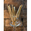 Boite de 12 pailles en bambou - 10/12 mm x 200 mm - avec 1 goupillon de nettoyage