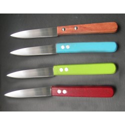 Couteau d'office - manche bois - lame unie - vert / green