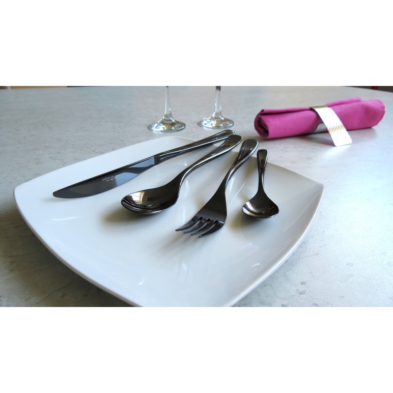 Fourchette de table - Inox Titanium - Panama Noir - LEBRUN Couverts
