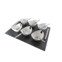 PLATEAU COUPELLES JONQUE Metal blanches 9 PCS