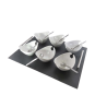 PLATEAU COUPELLES JONQUE Metal blanches 9 PCS
