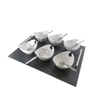 PLATEAU COUPELLES JONQUE Metal blanches 13 PCS