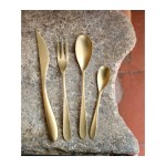 ANIS OR BLANC MAT 4mm MENAGERE 24-piece COUTEAU MIXTE